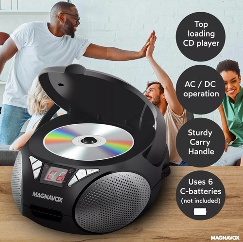 Magnavox MD6924 Portable Top Loading CD Boombox with AM/FM Stereo Radio in Black - Picture 4 of 19
