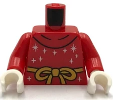 Lego New Minifig Red Torso Robe w/ Silver Stars and Sparkles and Yellow Bow Part