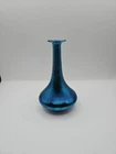ANTIQUE Steuben Blue Iridescent Aurene Art Glass Bud Vase 5.25"H