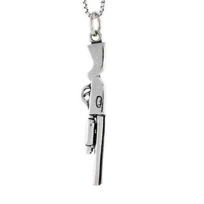 Sterling Silber Shotgun Gun 3D Anhänger / Charm, Italienische Boxkette