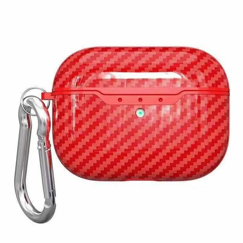 Shockproof Carbon Fiber Texture TPU Protective Case with Hook for AirPods Pro - Photo 13 sur 22