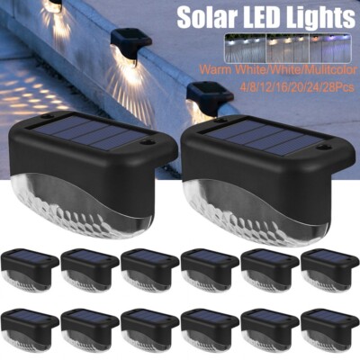 Outdoor Solar LED Deck Light Garden Path Patio Pathway Stair Step Fence Lamp NEW
