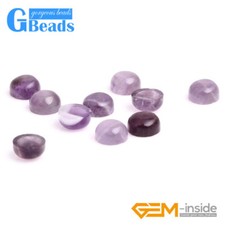 Natural Round Amethyst CAB Cabochon Beads For Jewelry Ring Pendant Making 5Pcs