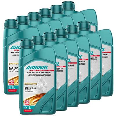 Motoröl Motor Öl ADDINOL Pole Position SAE 10W-40 12 X 1 Liter Adly/Herchee SYM