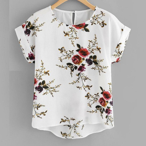 Blusa de moda para mujer Tops Blusas de manga corta de nuevo estilo camisa  Mejor | eBay