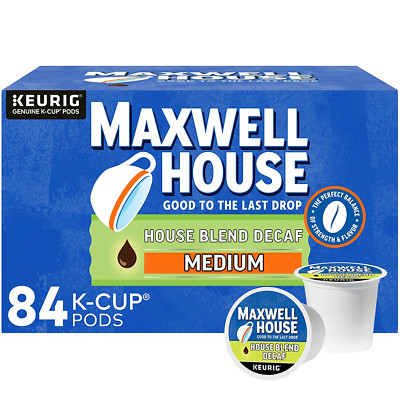 Maxwell House Decaf House Blend Medium Roast K-Cup  Coffee Pods (84 Ct., Box)