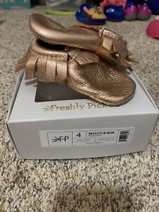 freshly picked rose gold moccasins