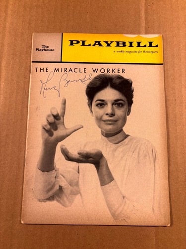 Anne Bancroft Rare Very Early Autographed Playbill '60 The Miracle Worker