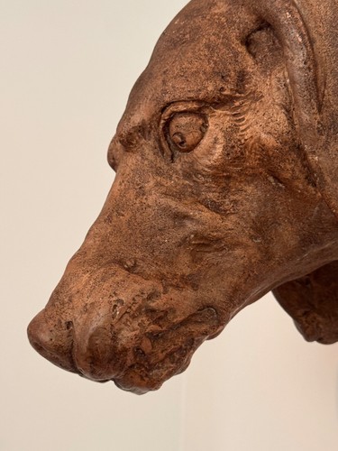 Dachshund Labrador Dog Head Statue Sculpture Bust Cast Cement Vtg Antique Art - Picture 13 of 22