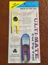 NOS Ultimate Tip Tool Aluminum 5 in 1 Tip Tool for your pool cue care. Purple