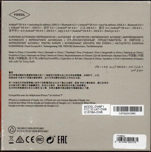 Fossil FTW6024 - Damen Smartwatch mit Silikon Armband - schwarz - Neu / OVP - Bild 2 von 2