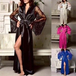 long silk nightgown and robe