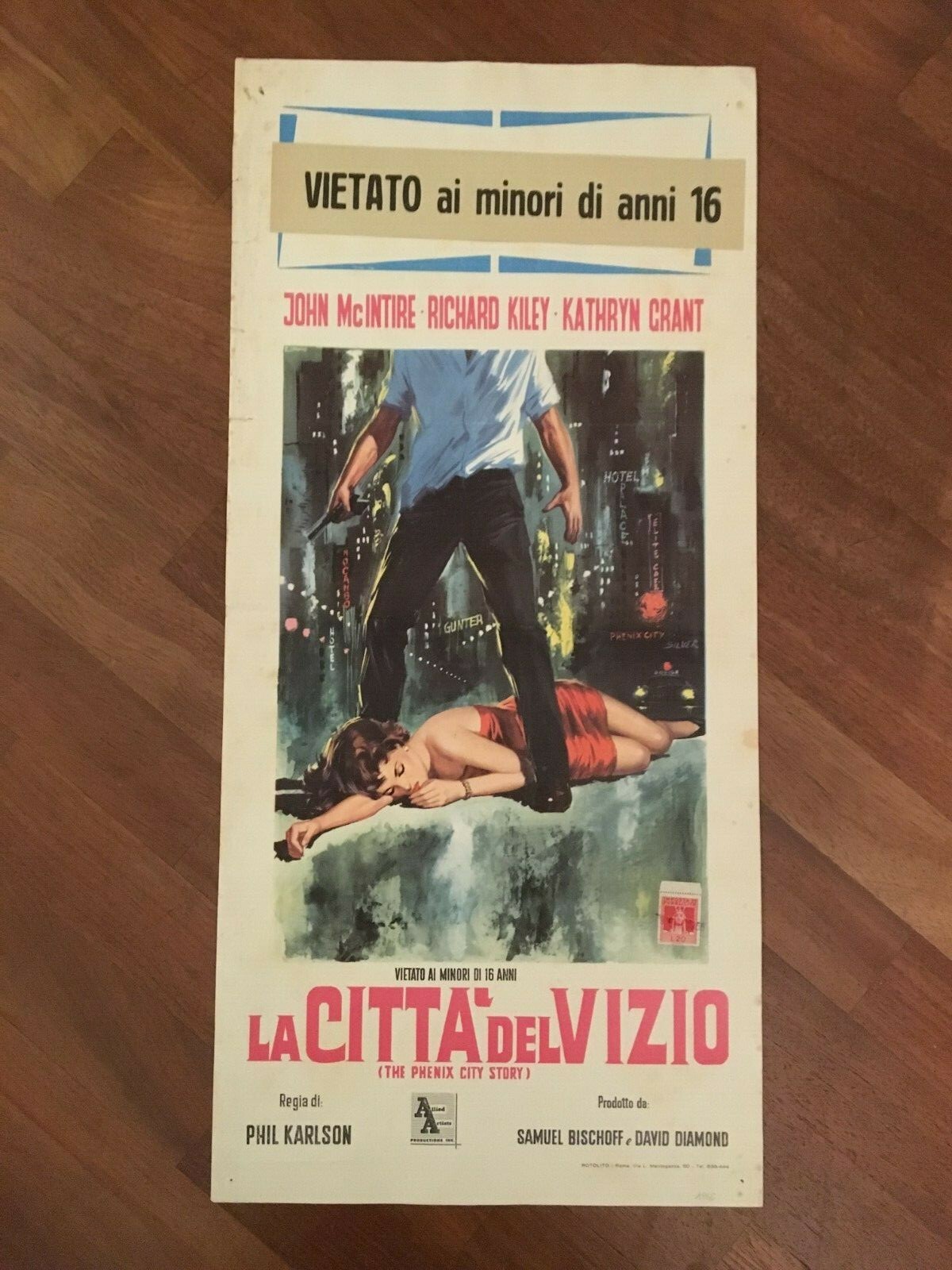 Locandina originale film La città del vizio (1955) - Regia di Phil Karlson