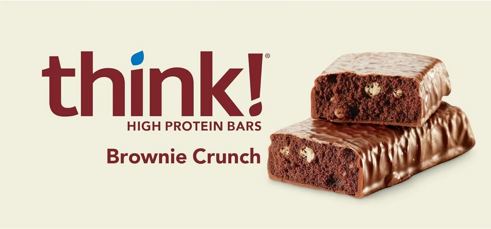 Think High Protein Bar Brownie Crunch 2,1 OZ Paquete de 4 Foto 2 de 3