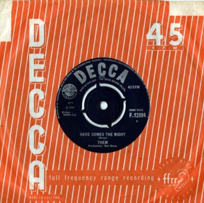 THEM 'HERE COMES THE NIGHT/ALL FOR MYSELF' 45