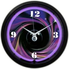 Neonetics 8SWIRL 8 Ball Swirl Billiard Rack Pool 15 Inches Neon Clock