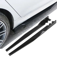 For Chrysler 300  46" Side Skirt Extension Rocker Panel Splitter Gloss Black