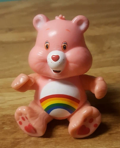 Vintage Care Bears Poseable Figure 1983 Kenner Cheer Bear 3.5” In Tall Original 