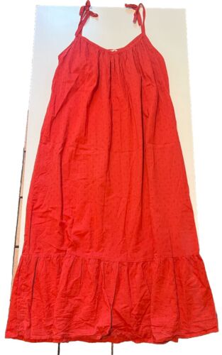 Curation Emerson Fry Dress Size XS/S red Midi Tiered Hem Lagenlook Boho Summer