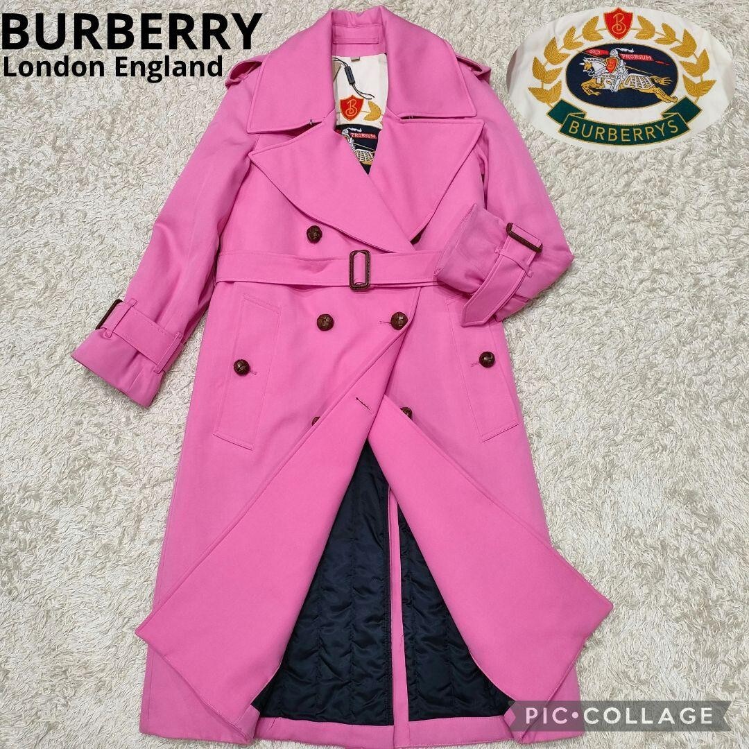極美品◆Burberry London⭐︎ポンチョ トレンチコート ピンク BURBERRY London England トレンチコートピンク34