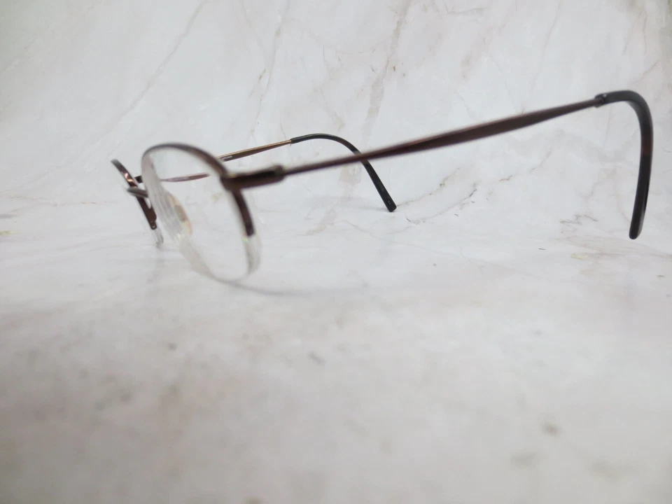 Izod 361 Eyeglasses Frame Women's Dark Brown Metal Half Rim Cat Eye 46-22-150 - Image 2 of 4