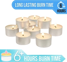 100/200 Pack 6-7 hr Long Burning Unscented Tea Light Candles Set Bulk Tea Lights