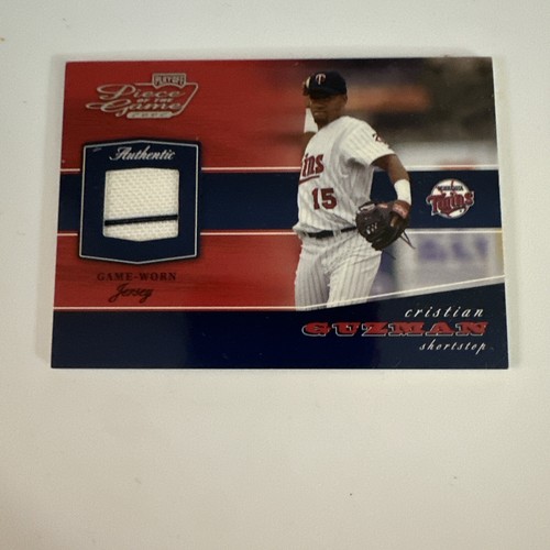 2002 Playoff Piece Of The Game Cristian Guzman Game Worn Jersey POG-17 Twins