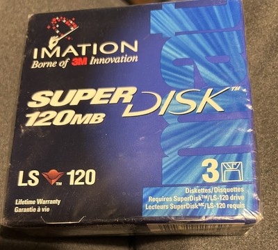 New Sealed Imation SuperDisk 120MB (3-Pack) LS-120 Super Disk 