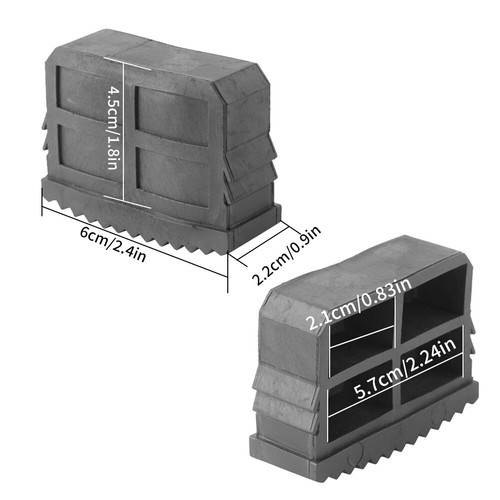 2 Piezas Pies de Escalera de Goma Pies de Agarre para Escalera de Aluminio Antideslizante Negro YAN - Imagen 7 de 7