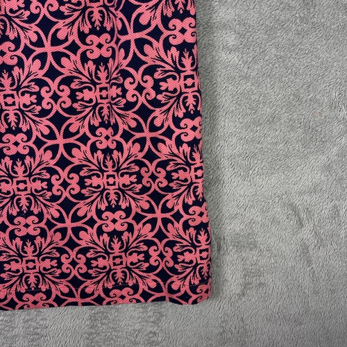 Talbots Damen Kleid ärmellos geometrisch 20 W rosa schwarz Blumen Schnörkelblatt - Bild 2 von 12