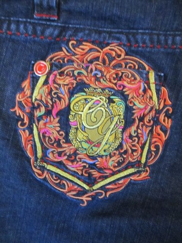 Coogi Jeans Womens 9 or 10 Blue Denim Capri Embroidered Fire Floral 31x14 - 第 8/23 張圖片