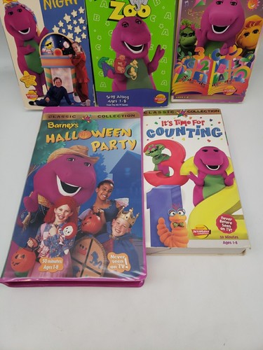 Barney - Good Day / Good Night, It's Time for Counting, Halloween Party + 2 VHS - Picture 3 of 12