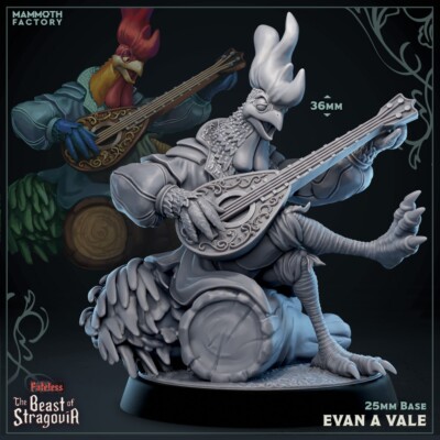 Evan A Vale - Aarakocra Bard | Mammoth Factory | Dungeons and Dragons | 25mm