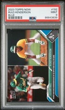 Esteury Ruiz/Rickey Henderson 4 Steals - 2023 MLB TOPPS NOW RC Card 192 PSA 9