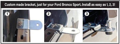 PROCOMM PC22-4300 ANTENNA FENDER MOUNT 2021+ FORD BRONCO SPORT w/ NO HOOD HANDLE - Picture 2 of 3