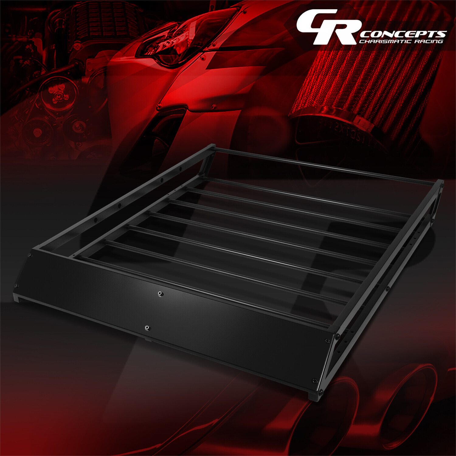 43"X35.5"Roof Rack Top Cargo Luggage Carrier Basket+Wind Fairing