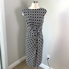 Lauren Ralph Lauren Womens 12 Side Knot Dress Sleeveless Boat Neck Stretch