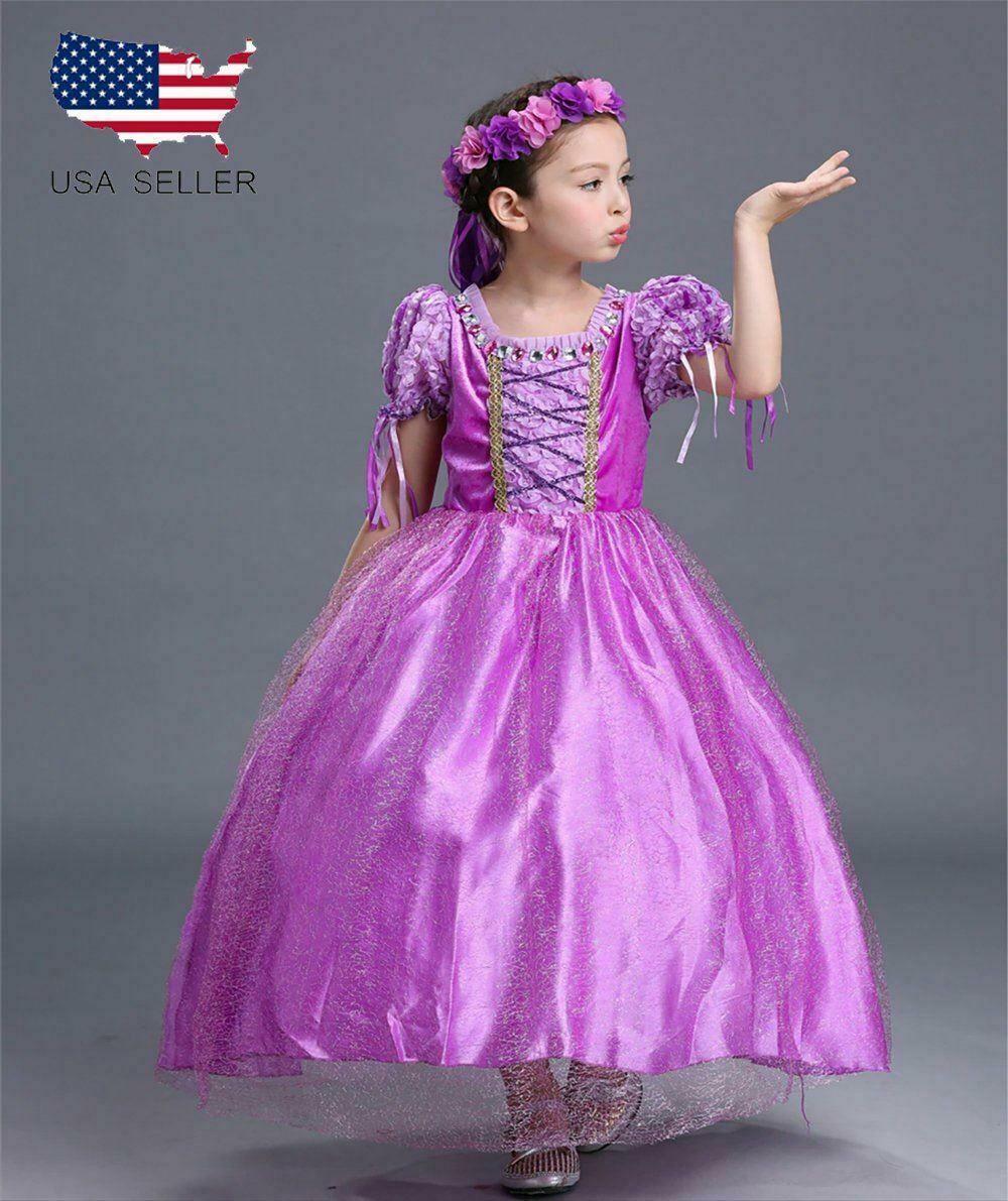 Kid Girl Sofia First Princess Long Dress up Costume Cosplay Halloween 5 6 130