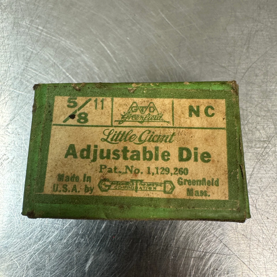 GTD Greenfield Tap and Die Little Giant 5/8" 11 NC Adjustable Pipe Dies w/ Box - Image 4 of 4