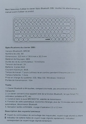 Retro Wireless Keyboard, Bluetooth Silent Cute Computer Keyboard with Round Punk - Picture 14 of 16