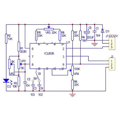8038 Kit Generatore di Segnale Funzione per Uscita Onda Quadrata Triangolo Sinus