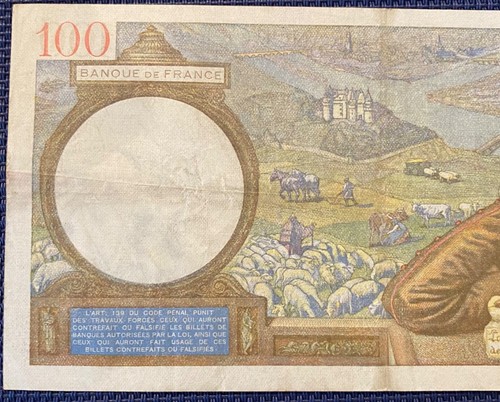 FRANCE TRES BEAU BILLET DE 100 FRANCS SULLY DU 6-2-1941 (BILL 162) - Picture 6 of 6