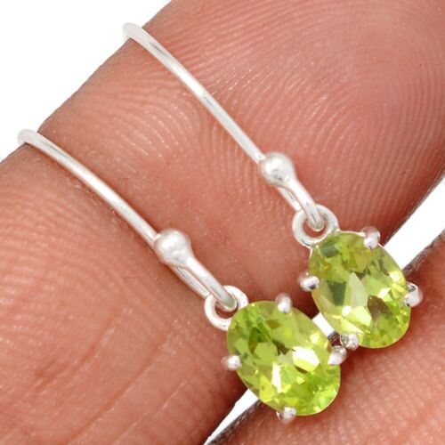 Natural Peridot 925 Sterling Silver Earrings Jewelry CE47915