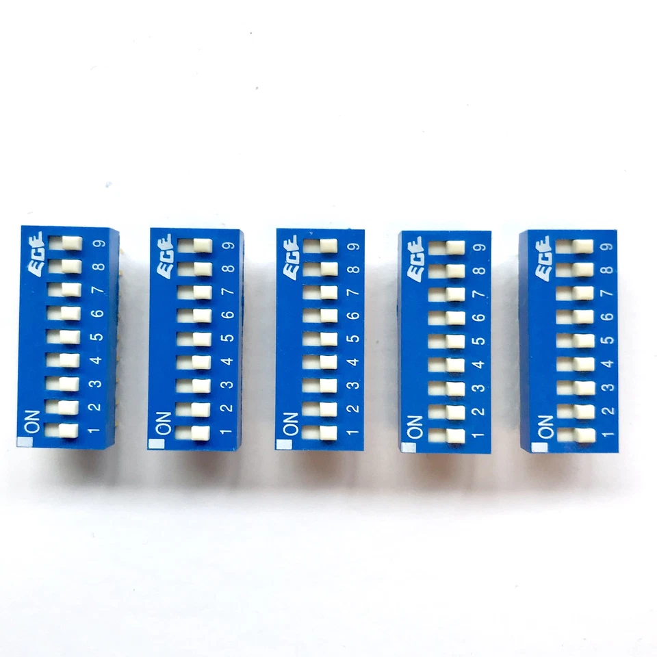 (PKG of 5) DIP Switch, 9 Position, SPDT, Gold Plated Contacts, ECE, EDG109S - Image 3 of 4