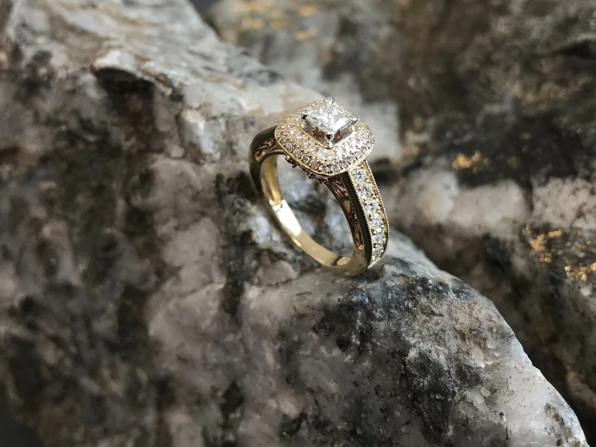 Bague de fian ailles Cecilia Clogau Compose en or jaune et rose 9
