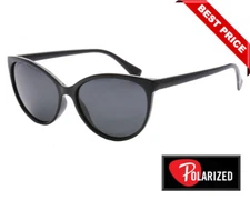 Womens Brand Designer Polarized Cat Eye Sunglasses Fashion Eyewear[Black]