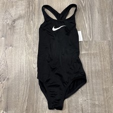 Nike Girls XS Solid Raceback One Piece Black Swimsuit Competition Tour