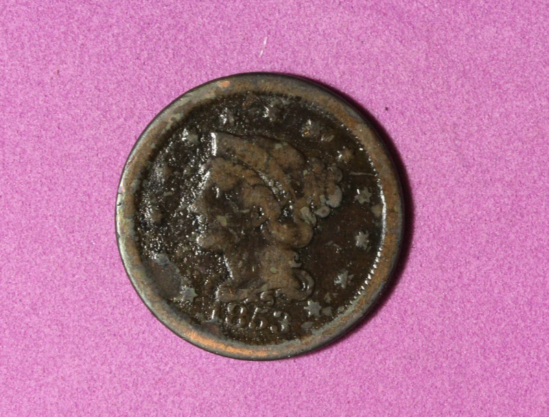1853- Large Cent Coronet Head One Cent #P35452