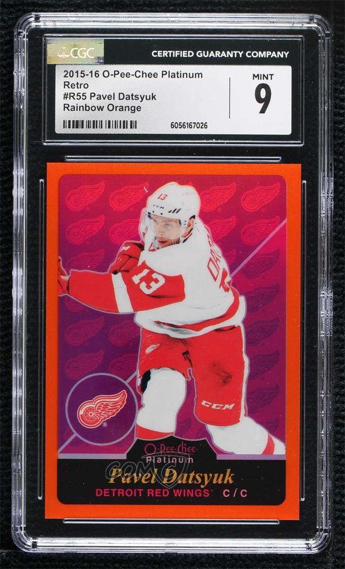 2015 O-Pee-Chee Platinum Retro Orange Rainbow 29/49 Pavel Datsyuk CGC 9 HOF 19zb
