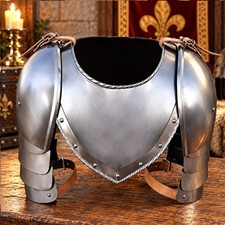 Medieval Steel Shoulder Armor Pauldrons Knight LARP Costume Spaulders Set